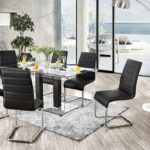 Richfield Dining Table Contemporary Black, Chrome by Furniture of America 7