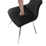 Topeka Black Velvet Side Dining Chair h By Homelegance - Image 3