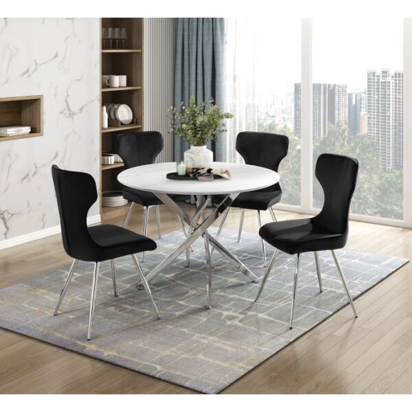 Topeka Marble Round Dining Set for 4 By Homelegance - Image 4