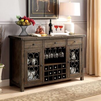 Paulina Server Transitional Rustic Walnut  by Furniture of America
