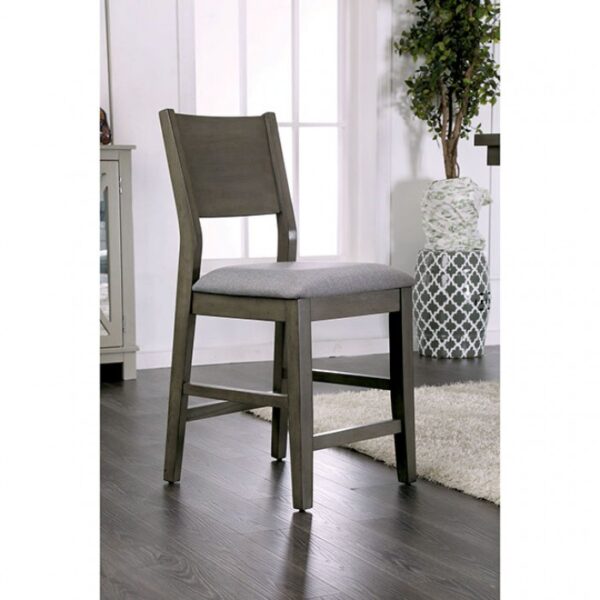 Anton Counter Height Chairs – Gray & Light Gray Transitional Set of 2