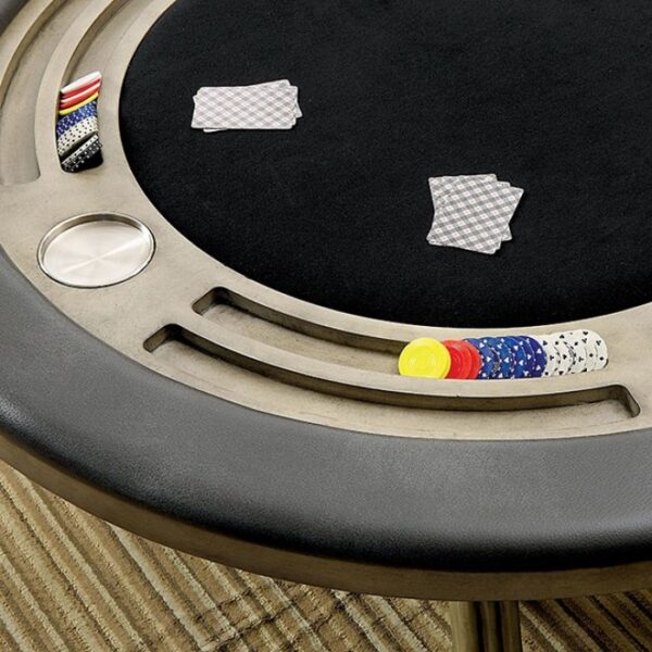 Melina Gray Game Table – Casino-Style Transitional Poker Table