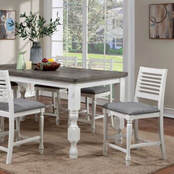Calabria 7 Pc Counter Ht Table Set Table + 6 Chairs Rustic by Furniture of America