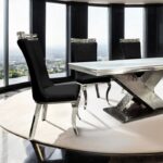 Palazzo 7 Pc Dining Table Set Glam Chrome by Furniture of America 6