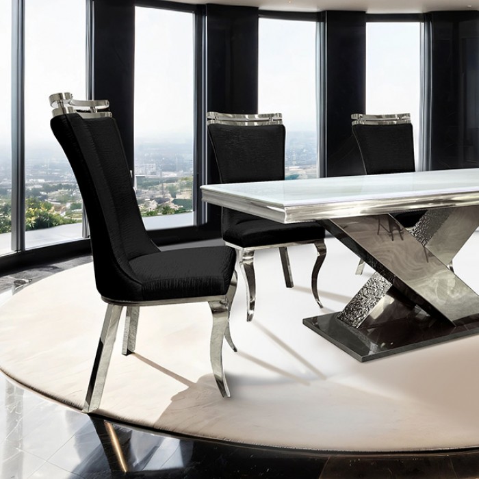 Palazzo 7 Pc Dining Table Set Glam Chrome By Furniture Of America Dining Room Furniture Mobilia Cleopatra 3 Palazzo 7 Pc Dining Table Set Glam Chrome by Furniture of America 3