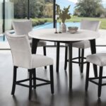 Sabro 5 Pc Counter Ht Table Set Table Contemporary Black/White by Furniture of America 5