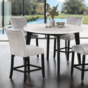 Sabro 5 Pc Counter Ht Table Set Table Contemporary Black/White by Furniture of America