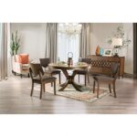 Marina 5 Pc Dining Table Set Transitional Walnut/Dark Chocolate by Furniture of America 8