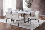 Alessia 7 Pc Dining Table Set Contemporary White/Black by Furniture of America 8