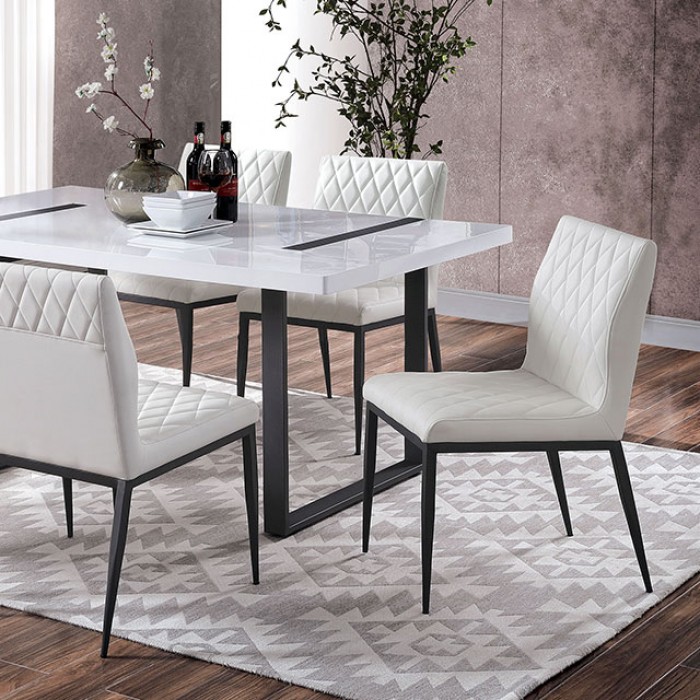 Alessia 7 Pc Dining Table Set Contemporary White/Black By Furniture Of America Dining Room Furniture Mobilia Cleopatra 3 Alessia 7 Pc Dining Table Set Contemporary White/Black by Furniture of America 3