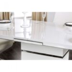 Midvale Dining Table Contemporary White, Chrome by Furniture of America 10