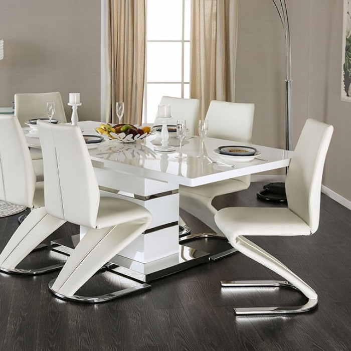 Midvale Dining Table Contemporary White, Chrome By Furniture Of America Dining Room Furniture Mobilia Cleopatra 3 Midvale Dining Table Contemporary White, Chrome by Furniture of America 3