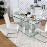 Richfield Dining Table Contemporary Silver/Chrome  by Furniture of America 7