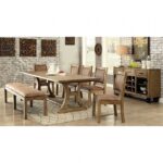 Gianna 96″ Dining Table Rustic Rustic Oak, Brown by Furniture of America 12
