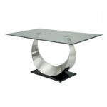 Orla Dining Table Contemporary Silver, Black by Furniture of America 13