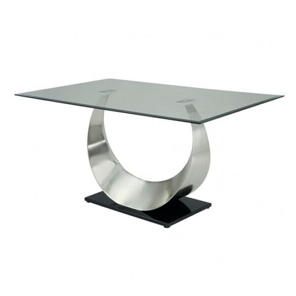 Modern Elegance: Orla Dining Table Silver & Black – Contemporary Glass Table