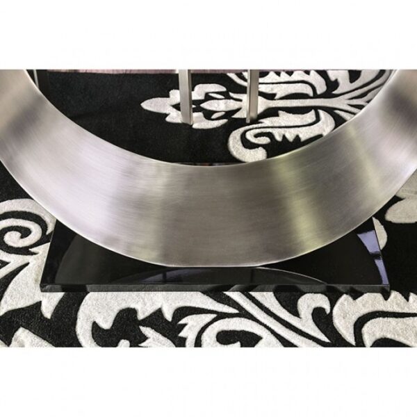 Modern Elegance: Orla Dining Table Silver & Black – Contemporary Glass Table