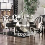 Orla Dining Table Contemporary Silver, Black by Furniture of America 11