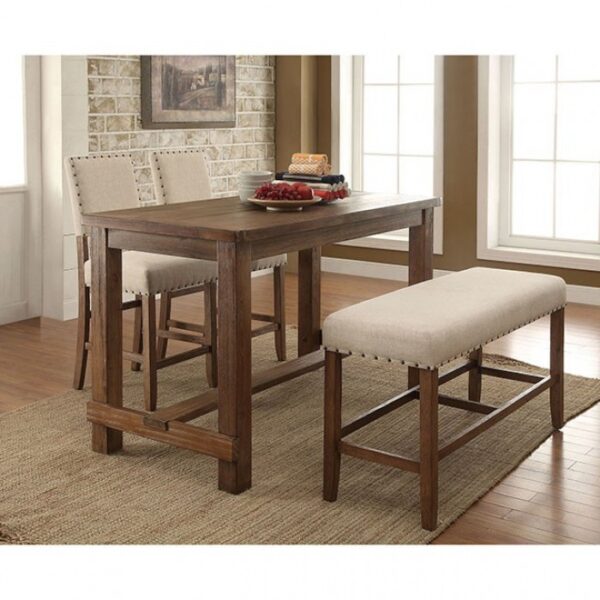 Rustic Charm: Sania Counter Height Table Rustic Oak – CM3324PT-VN