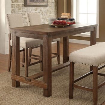 Sania Counter Ht. Table Rustic Rustic Oak by Furniture of America
