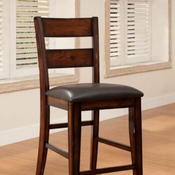Transitional Style: Dickinson Counter Height Chair Dark Cherry – Set of 2