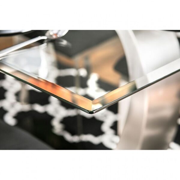 Modern Design: Nova Dining Table Silver & Black – Contemporary Glass Table