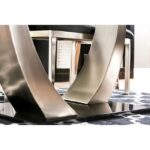 Modern Design: Nova Dining Table Silver & Black – Contemporary Glass Table