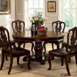 Classic Style: Bellagio Round Dining Table Brown Cherry – Pedestal Design