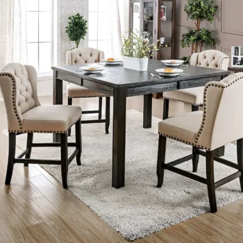 Sania 7 Pc Counter Ht Table Set Rustic by Furniture of America
