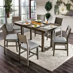 Anton 7 Pc Counter Ht Table Set Contemporary by Furniture of America