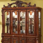 Traditional Elegance: Medieve Hutch Buffet Antique Oak – Dining Storage Set