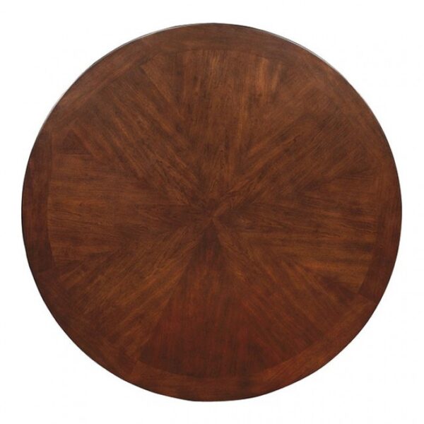 Transitional Style: Carlisle Round Dining Table Brown Cherry – Pedestal Table