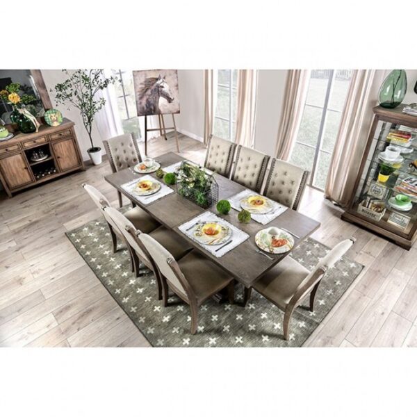 Warm Rustic Style: Patience Dining Table Natural Tone with Expandable Leaf