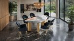 Modern Statement: Northwich 7 Pc. Dining Table Set Black, Gray & Matte Gold