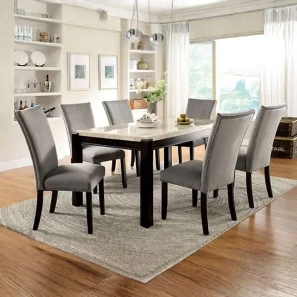 Gladstone 7 Pc Dining Table Set Transitional by Furniture of America