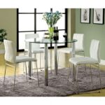 Modern Style: Kona White Counter Height Chairs with Chrome Legs (Set of 2)
