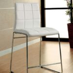 Modern Style: Kona White Counter Height Chairs with Chrome Legs (Set of 2)