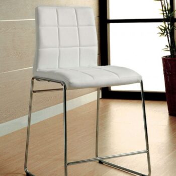 Modern Style: Kona White Counter Height Chairs with Chrome Legs (Set of 2)