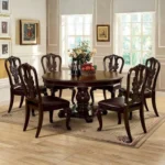 Bellagio Dining Table Traditional Brown Cherry by Furniture of America