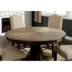 Rustic Charm: Julia 5 Pc. Dining Table Set Light Oak & Beige