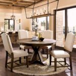 Rustic Charm: Julia 5 Pc. Dining Table Set Light Oak & Beige