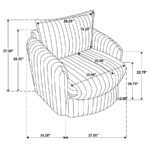 Sarco Corduroy Upholstered Swivel Accent Arm Chair Ivory 902541 By Coaster