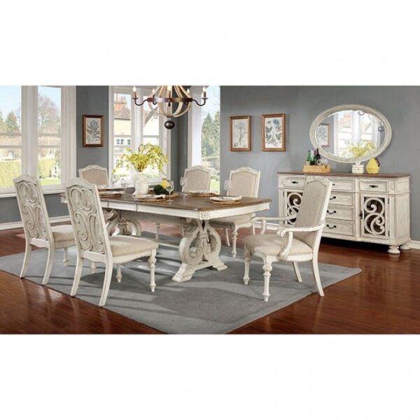 Arcadia 7 Pc. Rustic Dining Table Set – Antique White
