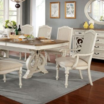 Arcadia 7 Pc. Rustic Dining Table Set – Antique White