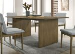 St Gallen 7 Pc Dining Table Set – Natural Tone & Light Gray Mid-Century Modern