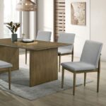 St Gallen 7 Pc Dining Table Set – Natural Tone & Light Gray Mid-Century Modern