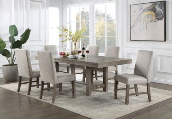 San Antonio 7 Pc Dining Table Set – Gray Rustic Dining Set