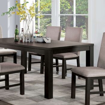 Umbria 7 Pc Dining Table Set – Antique Black & Gray Transitional Dining Set