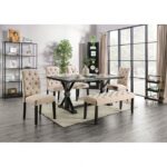 Alfred 7 Pc Dining Table Set – Antique Black Rustic Dining Set