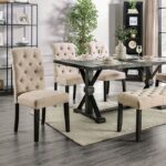 Alfred 7 Pc Dining Table Set – Antique Black Rustic Dining Set